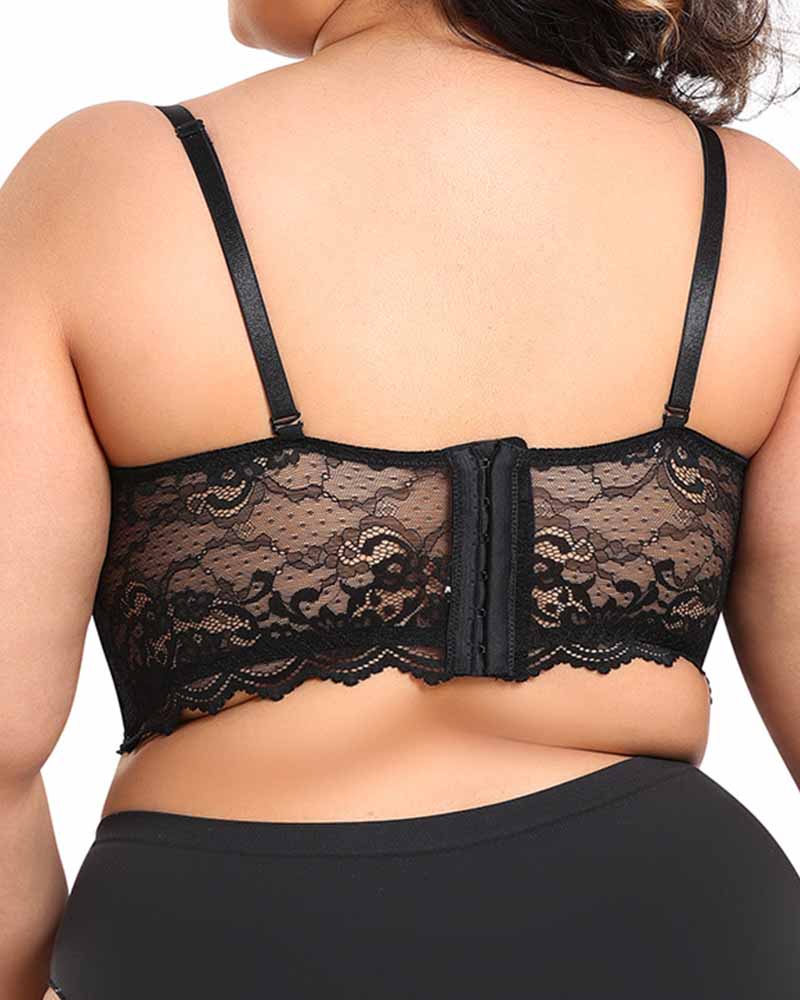 Sostenedor de Alta Sujeción con Espalda de Encaje para Moldear el Cuerpo