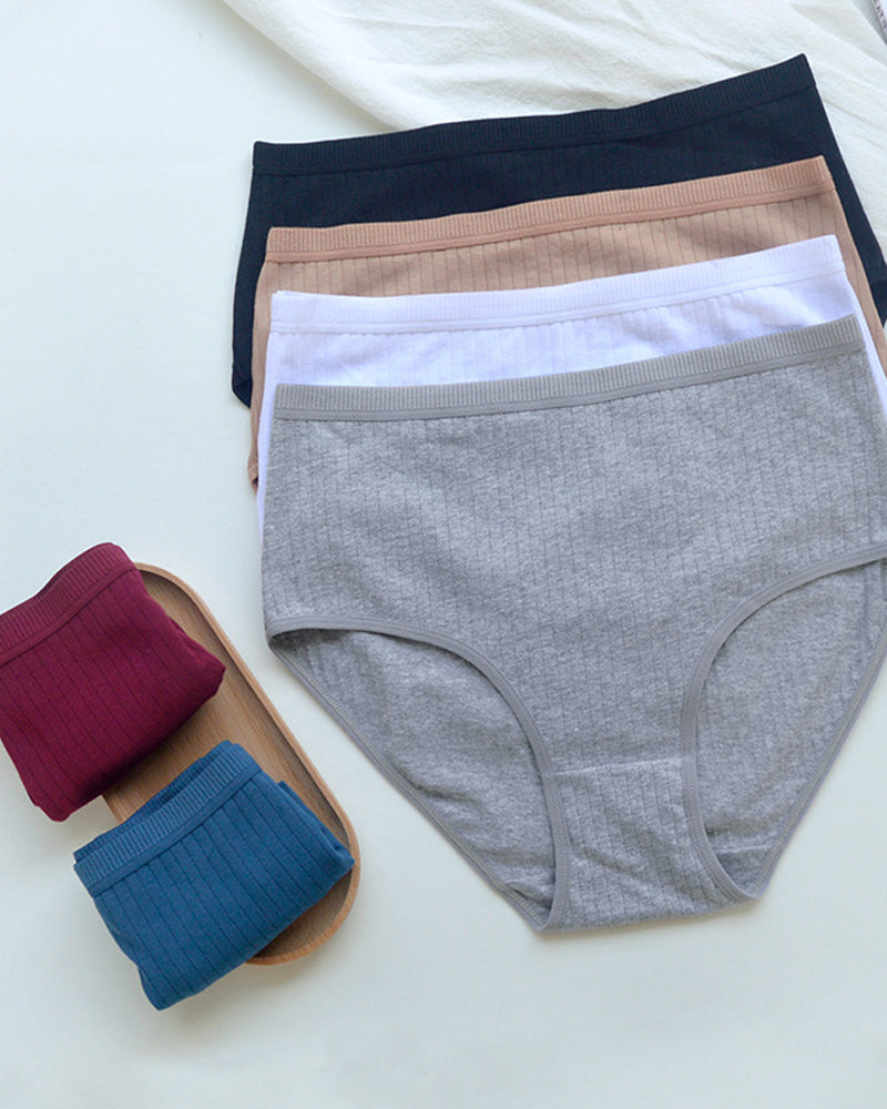 Braguitas de Algodón Puro de Cintura Alta con Control de Abdomen y Ropa Interior Transpirable