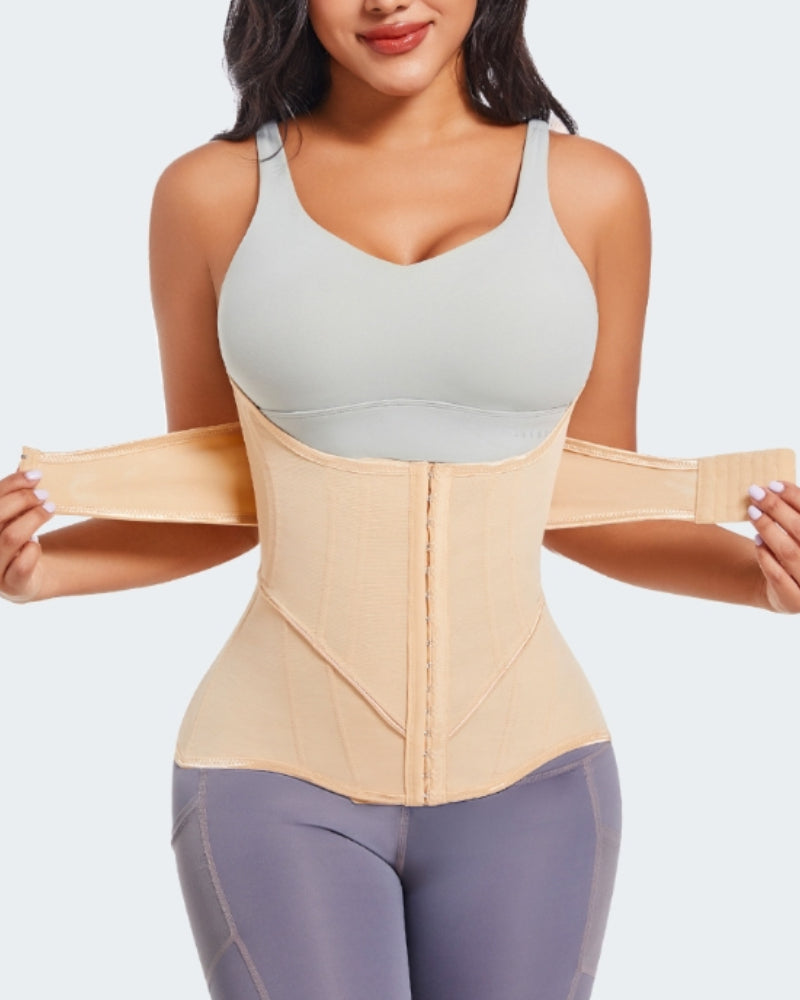 Faja Corset de Cintura con Hebilla, Alta Compresión y Control de Abdomen