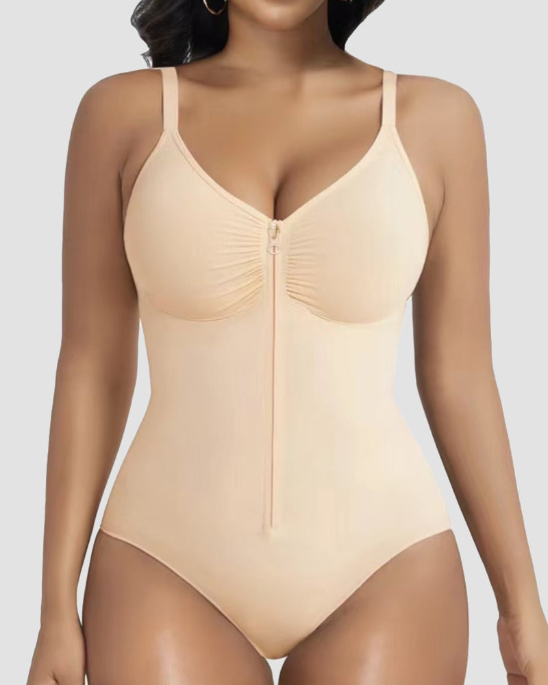 Body moldeador con control abdominal y cremallera frontal, en forma de triángulo