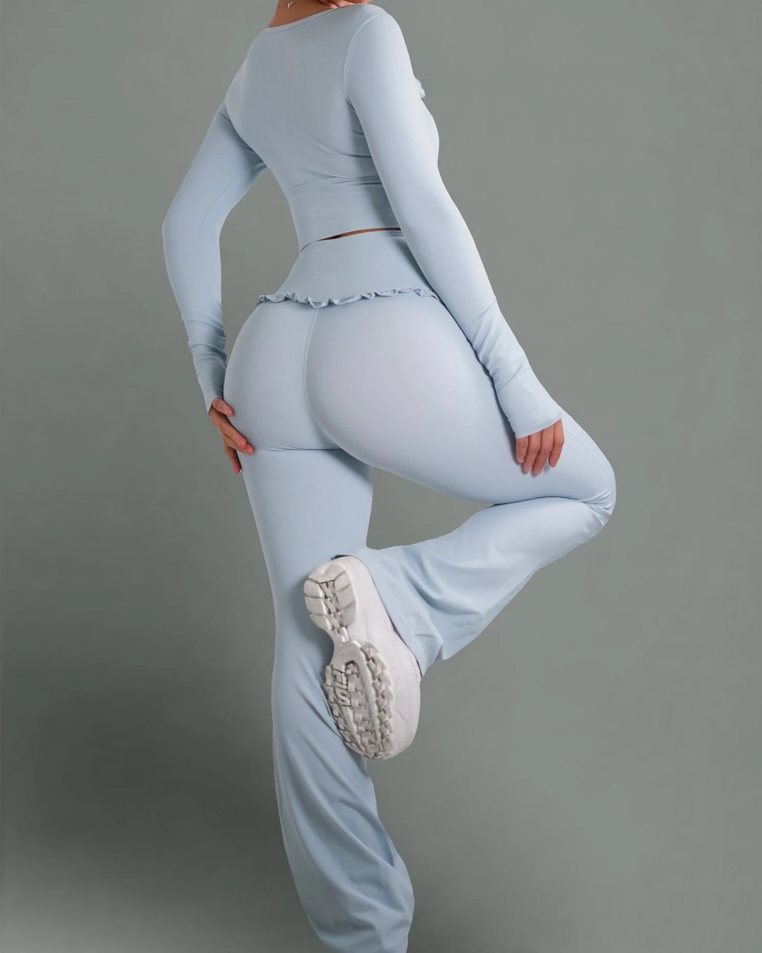 Leggings de Ballet con Volantes y Pierna Acampanada