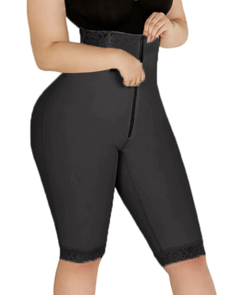 Shapshe® Shorts de Compresión Doble de Cintura Alta para Levantar Glúteos, Cortos hasta la Rodilla