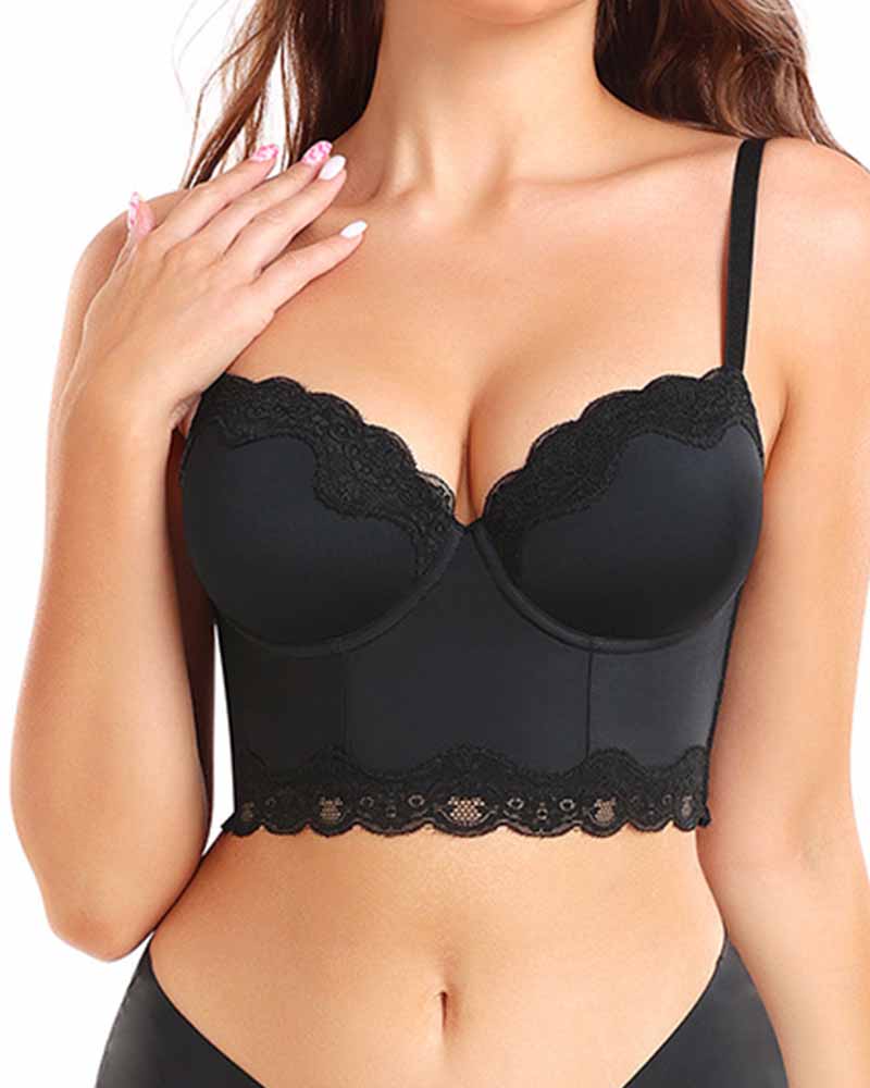 Sostenedor de Alta Sujeción con Espalda de Encaje para Moldear el Cuerpo