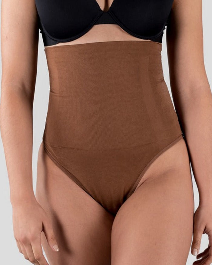 Braga tanga sexy de talle alto para mujer que estiliza el abdomen