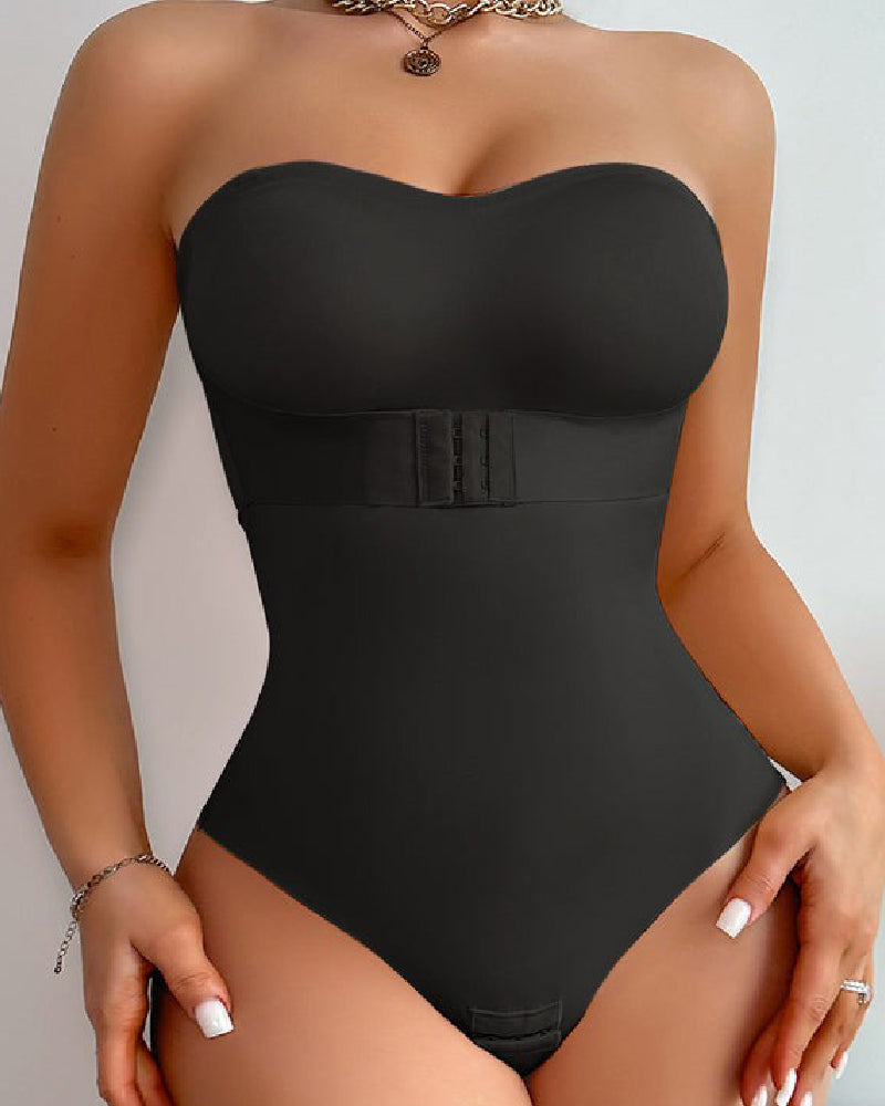 Body Shaper Femenino Sin Tirantes Control Abdomen Enterizo Sin Costuras con Tanga