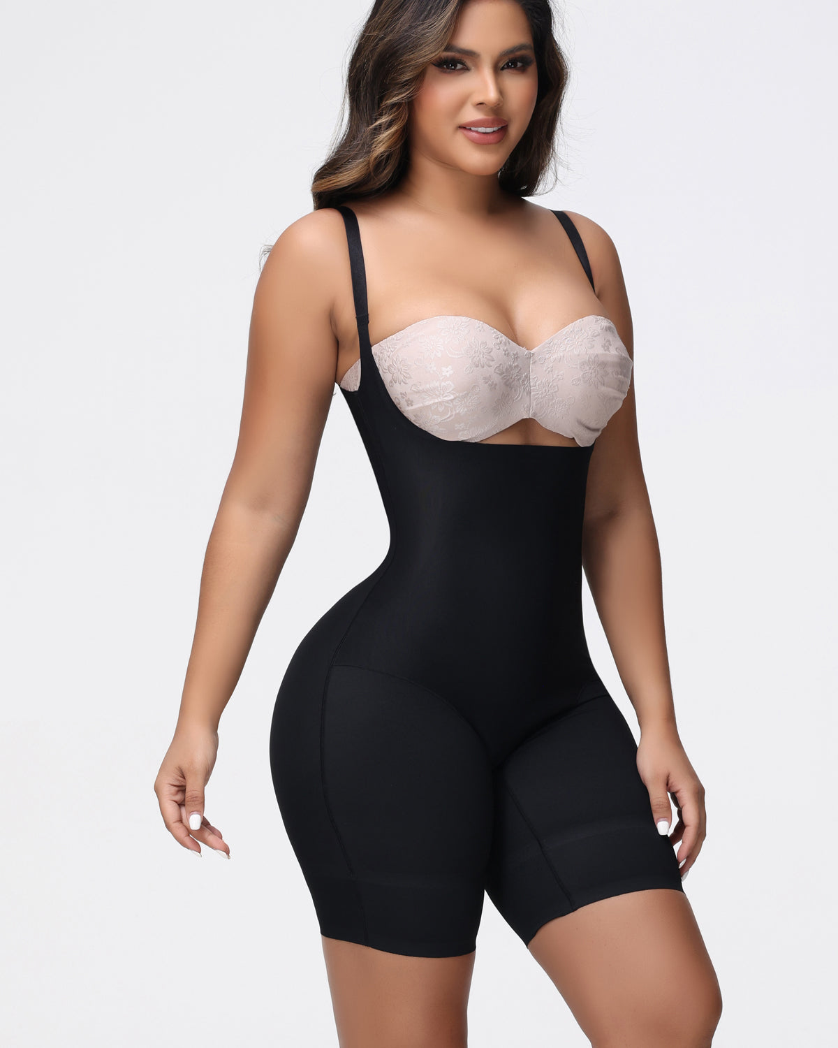 Shapshe® Body Moldeador Sin Costuras con Escote Abierto, Levanta Glúteos y Cubre Hasta Medio Muslo