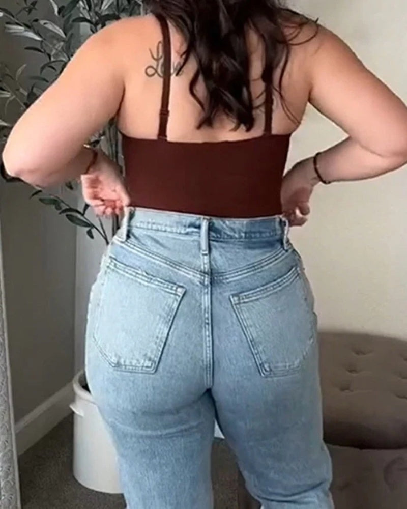 Body de Encaje Sexy con Escote Profundo en V