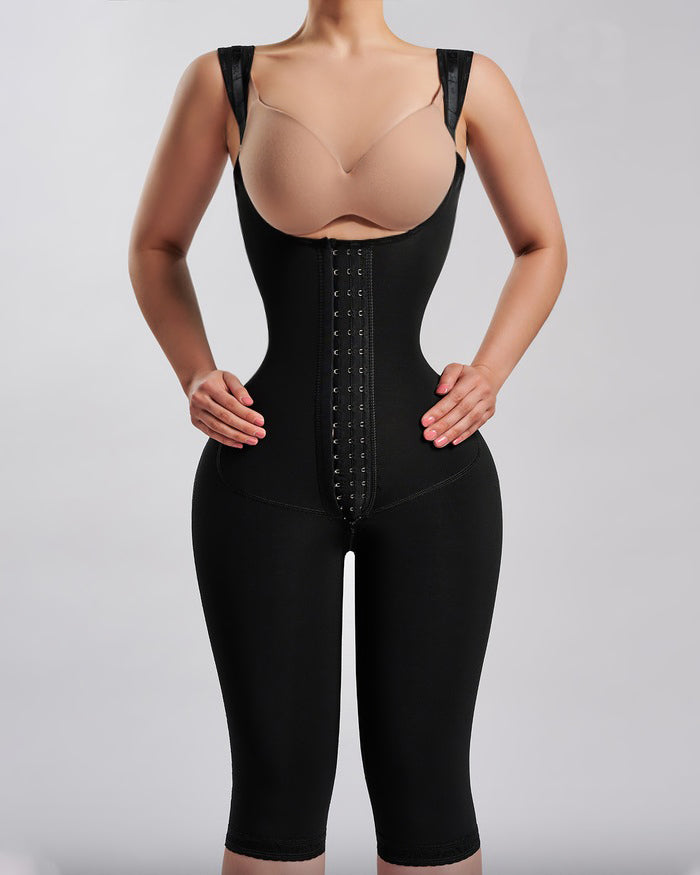 Shapshe® Body Moldeador Completo Postparto de Compresión Firme, Largo Hasta la Rodilla, con Escote Abierto