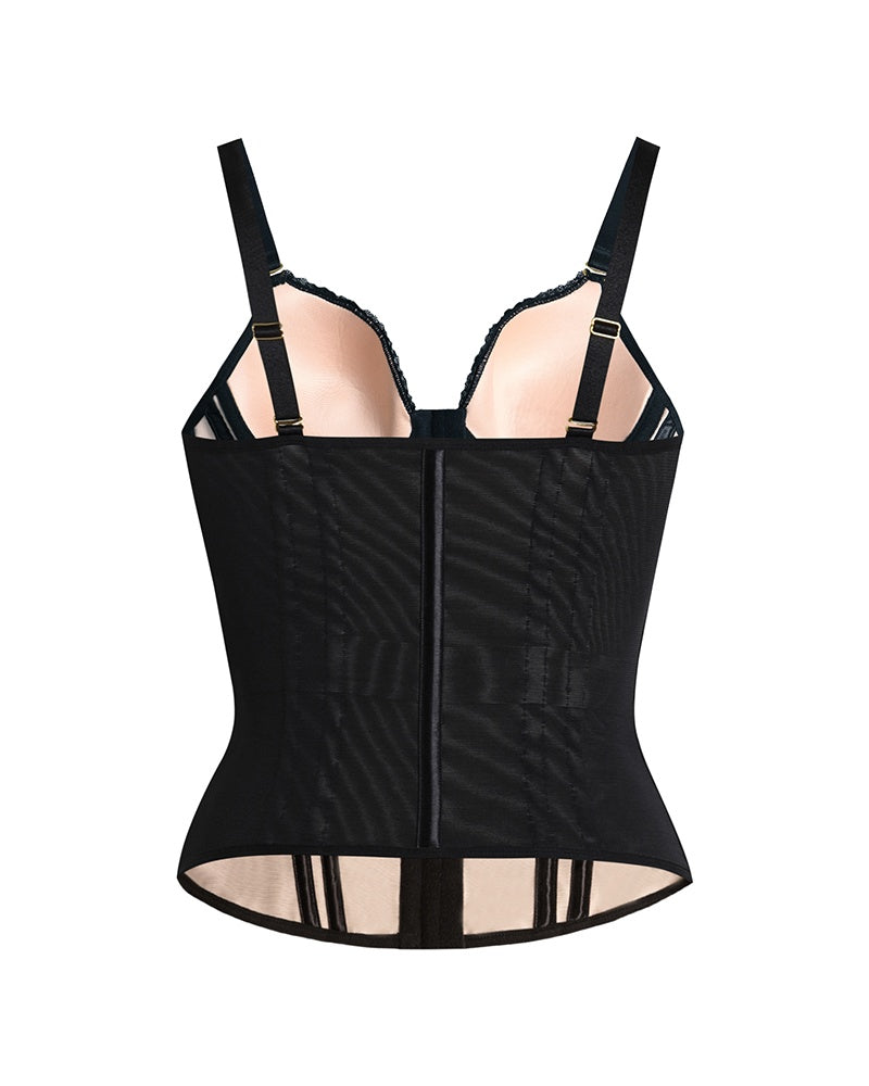 Shapshe® Fajas Colombianas Corset Top con Cremallera Entrenador de Cintura Love Pattern