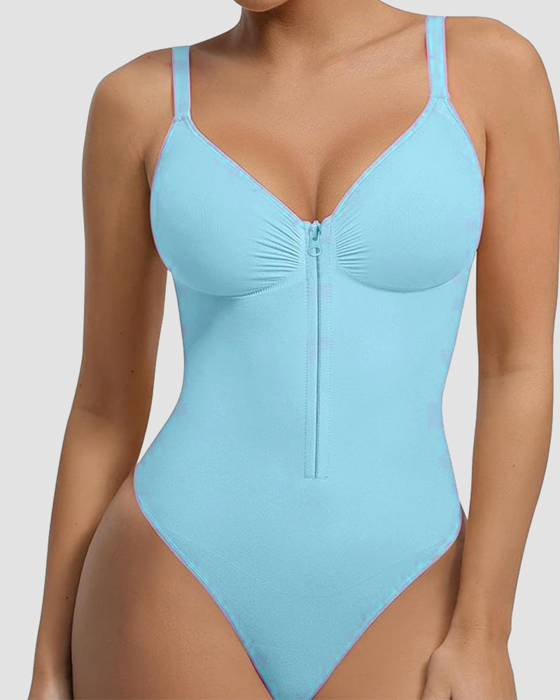 Body moldeador con control abdominal y cremallera frontal, en forma de triángulo