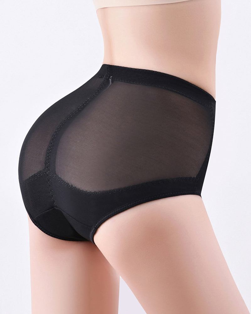 Ropa interior moldeadora de compresión cruzada de talle medio con malla y control de abdomen