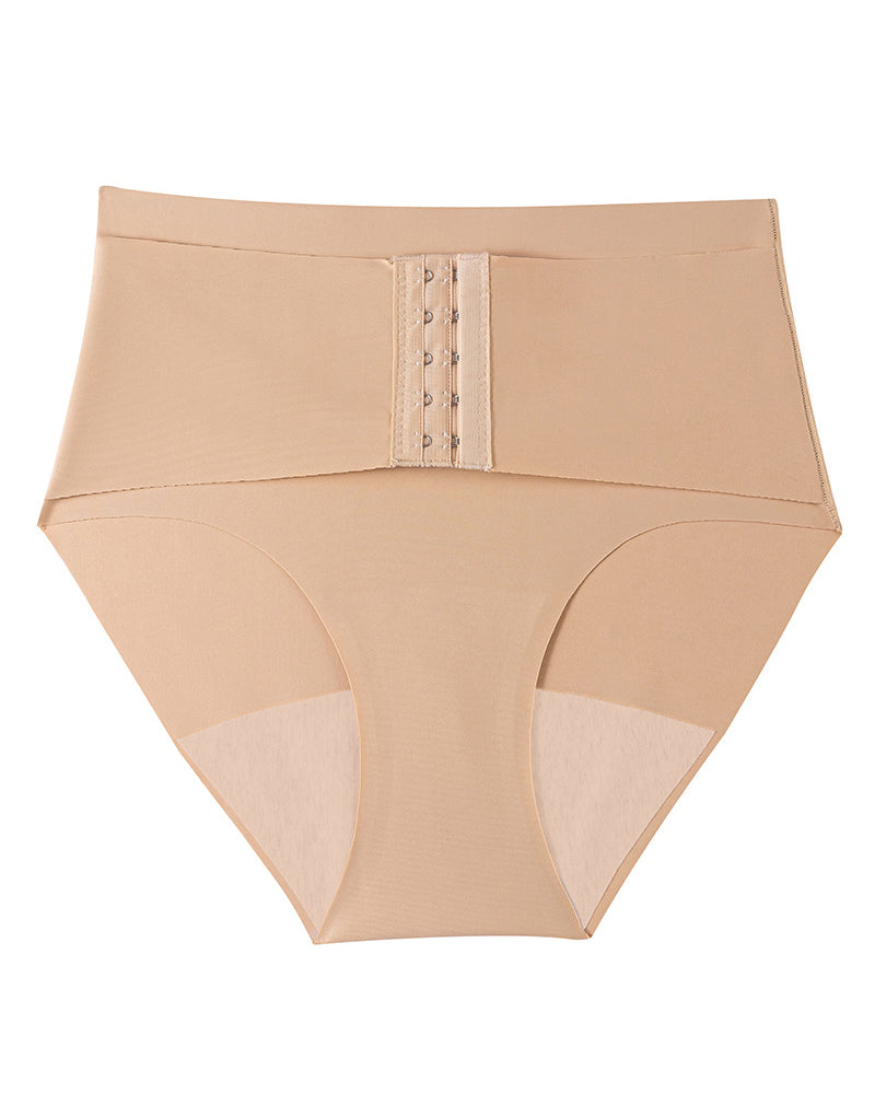 Calzones moldeadores femeninos de cintura media sin costuras con control de abdomen y cinturón con ganchos