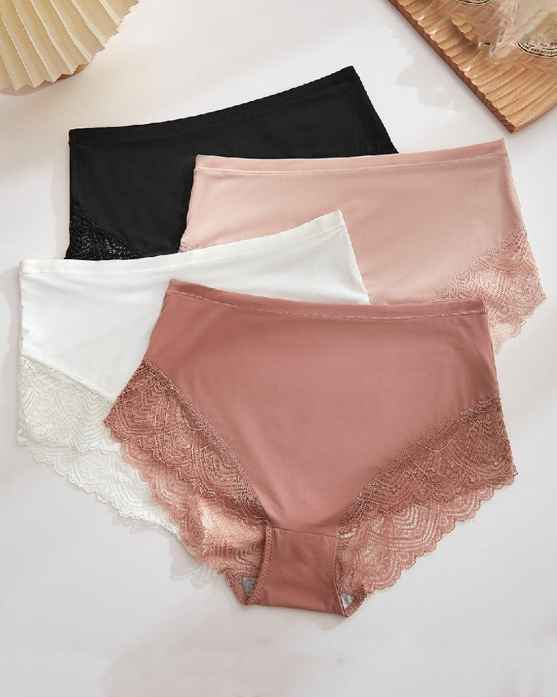 Bragas de encaje semitransparentes sexy para mujer, de cintura media y transpirables