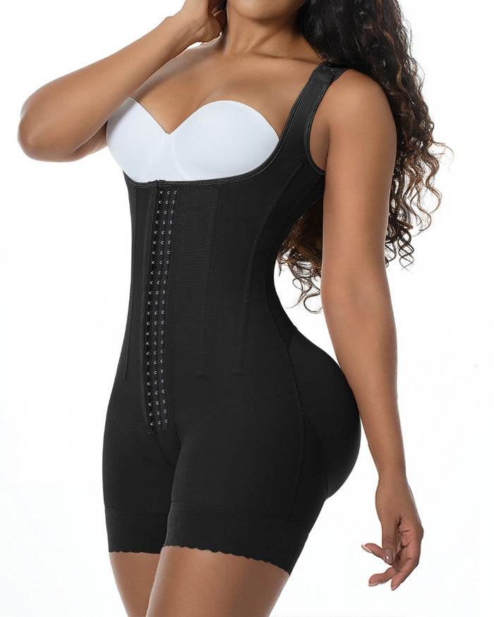 Shapshe® Faja Moldeadora de Alta Compresión con Escote Abierto, Body Adelgazante con Ganchos y Control de Abdomen