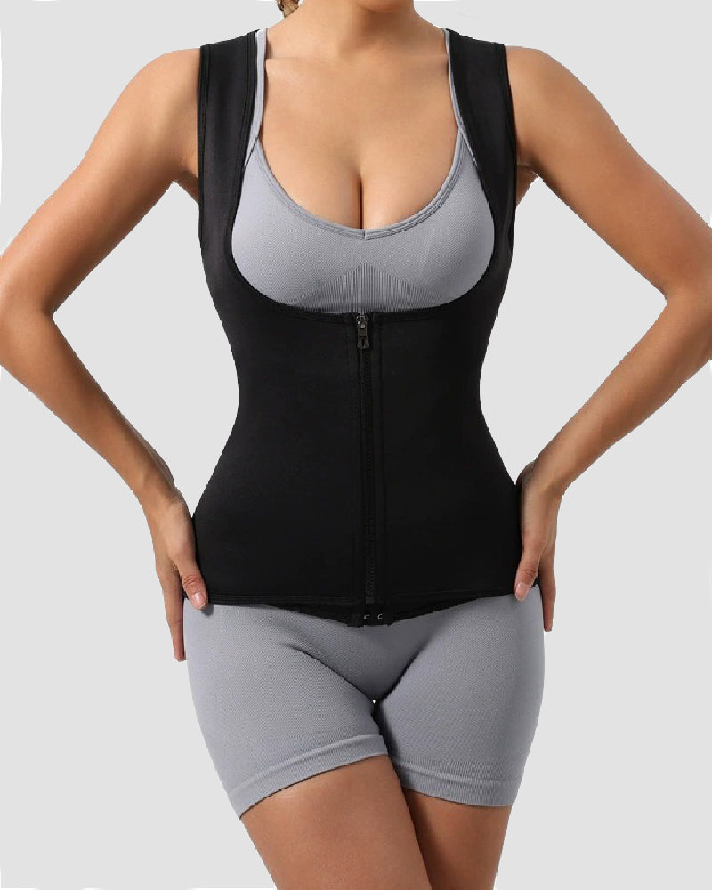 Faja Deportiva Moldeadora con Control Firme de Abdomen, Espalda Alta, Corsé de Sudor tipo Sauna