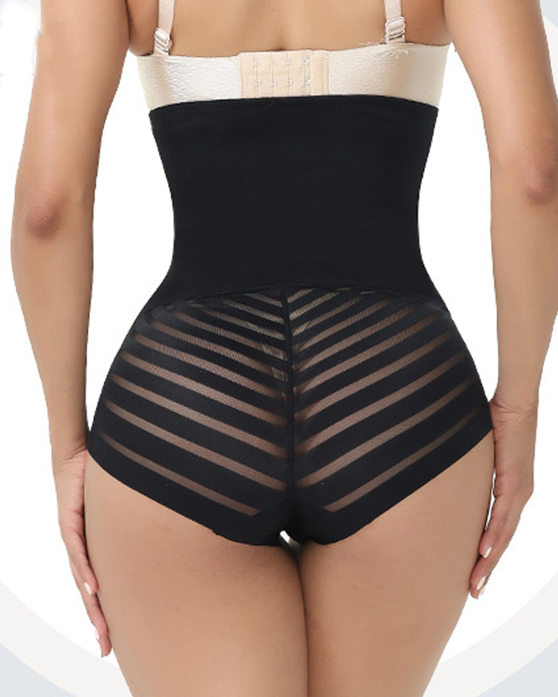 Shorts de malla transpirables de control abdominal y cintura alta