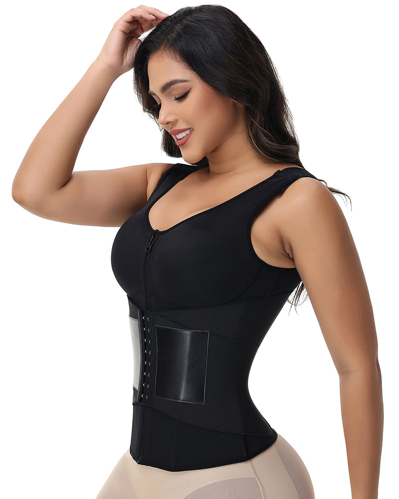 Shapshe® Fajas Colombianas Chaleco Cinturilla de Doble Compresión