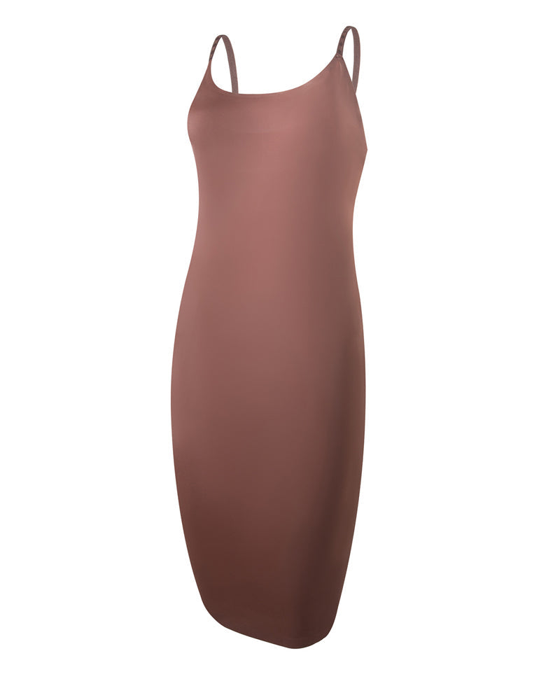 Vestido Largo Sexy Sin Costuras con Tirantes, Ajustado a la Cadera, Control de Abdomen, Moldeador para Usar Bajo la Ropa