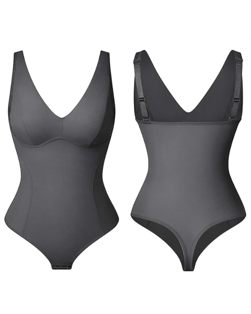 Modelador Corporal Slim Control de Abdomen Body Shaper con Escote en V Profundo y Tanga