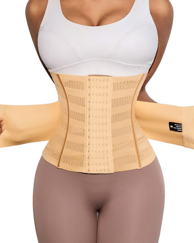 Corsé Deportivo de Cintura con Doble Cinturón, Transpirable y Hueco, Control de Abdomen y Moldeador Slimming