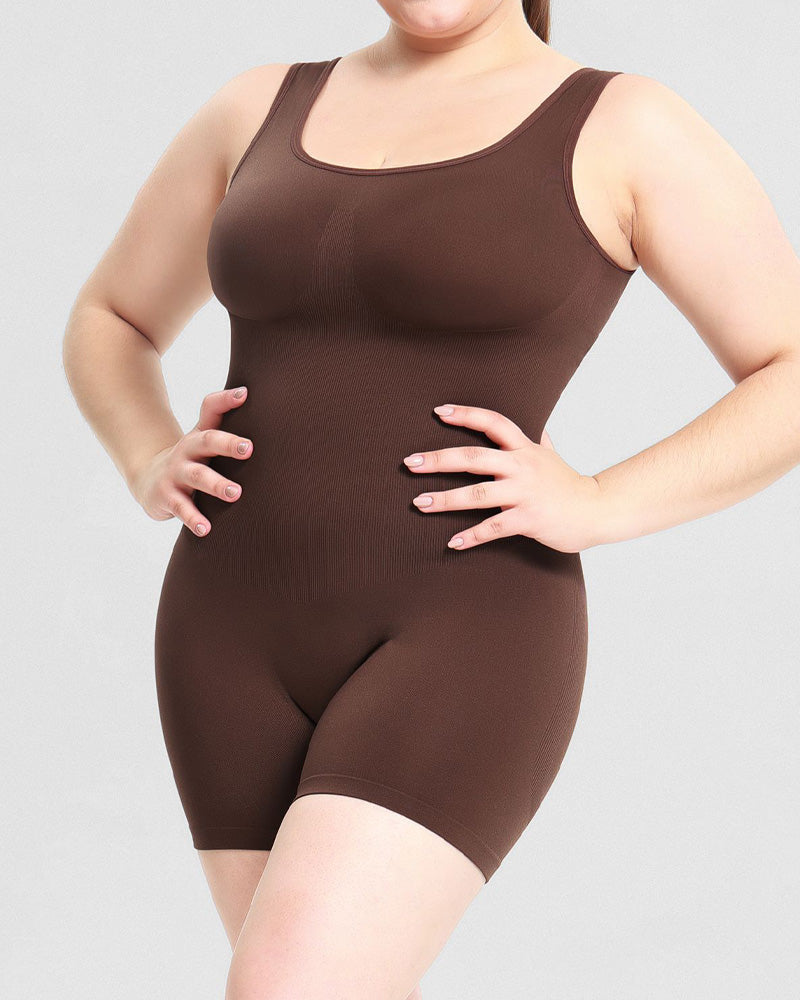 Body de modelador exterior sin costuras para mujer, control de abdomen, hasta mitad del muslo