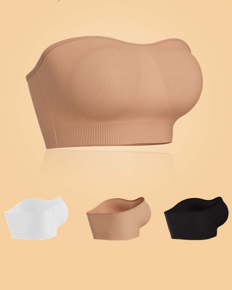 Sostén Push Up Sin Tirantes para Mujer, Sin Aro, Tipo Tubo Sin Costuras