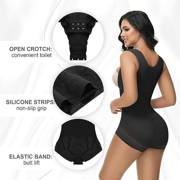 Shapshe® Moldeador Corporal de Alta Compresión con Control de Abdomen y Escote Abierto estilo Leopardo