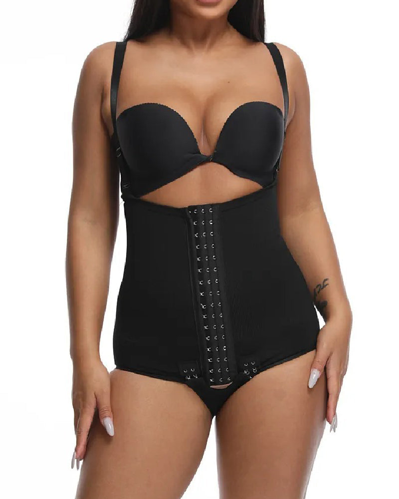 Modelador de Cintura Femenino con Control de Abdomen, Hebilla Ajustable y Apertura Frontal en el Busto