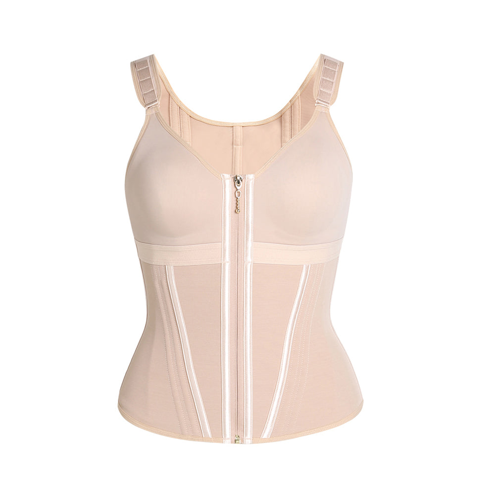 Shapshe® Corsé de Látex con Varillas para Mujer, Cierre de Cremallera, Moldeador de Abdomen con Sujetador