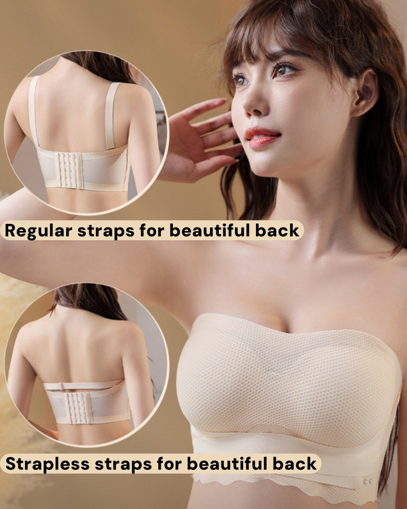 Sostén Bandeau Sin Costuras Transpirable Talla Grande Sin Tirantes Antideslizante