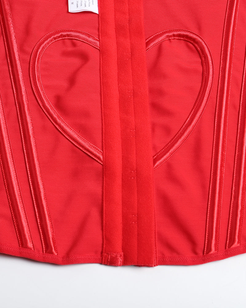 Shapshe® Fajas Colombianas Corset Top con Cremallera Entrenador de Cintura Love Pattern