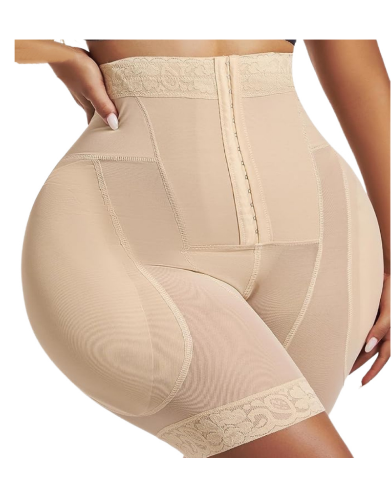 Shorts moldeadores de cintura alta y levantamiento de cadera de 4 filas con botones y almohadillas removibles