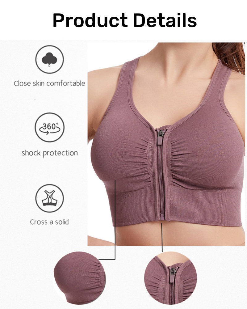 Sostén Push Up Antigolpes para Mujer con Espalda Hueca y Cierre Frontal