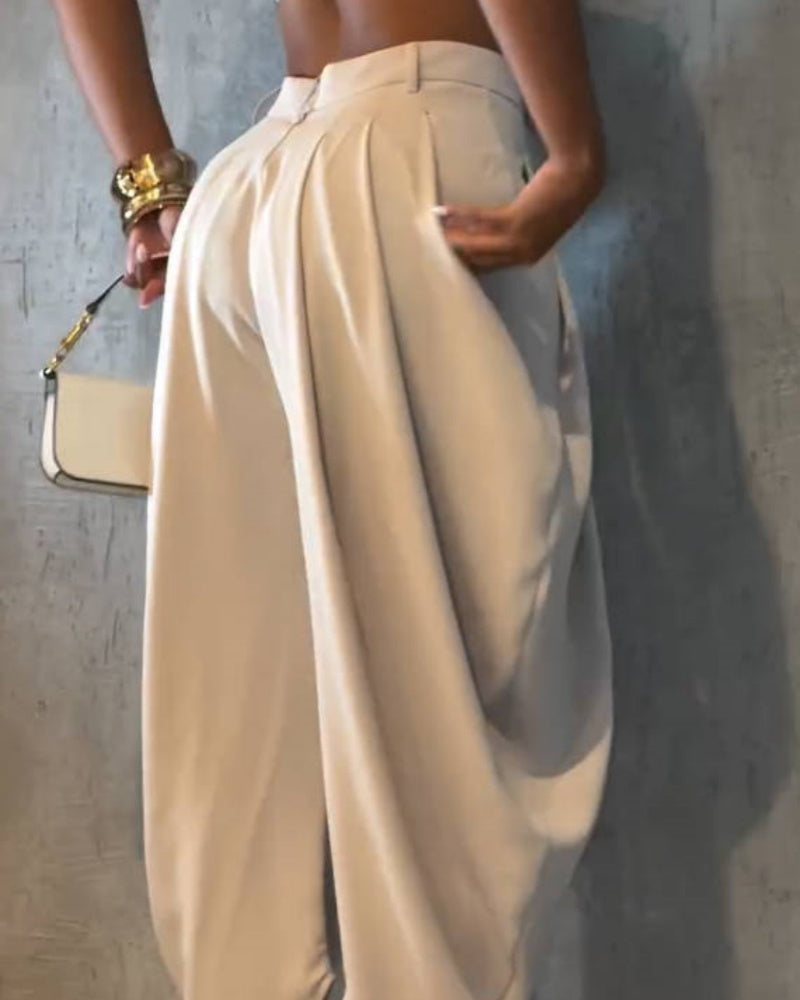 Pantalones Harem de Talle Alto Plisados y Pierna Ancha Shapshe® Leisure
