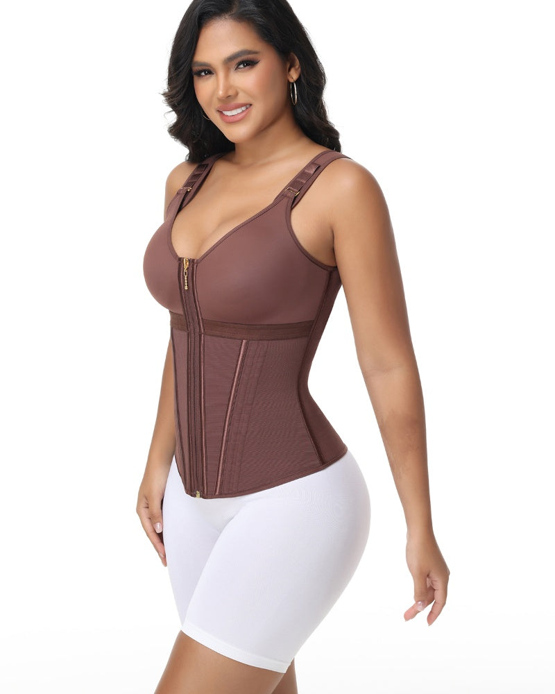 Shapshe® Corsé de Látex con Varillas para Mujer, Cierre de Cremallera, Moldeador de Abdomen con Sujetador