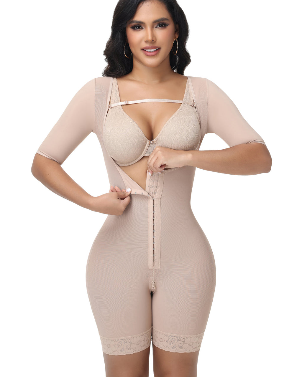 Shapshe® Fajas Colombianas Moldeador Corporal Levanta Cadera de Manga Corta