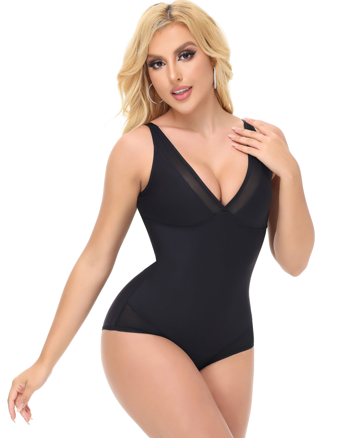 Shapshe® Body de Malla Elástica Alta con Escote Profundo en V y Levantamiento de Glúteos Sexy (Preventa)