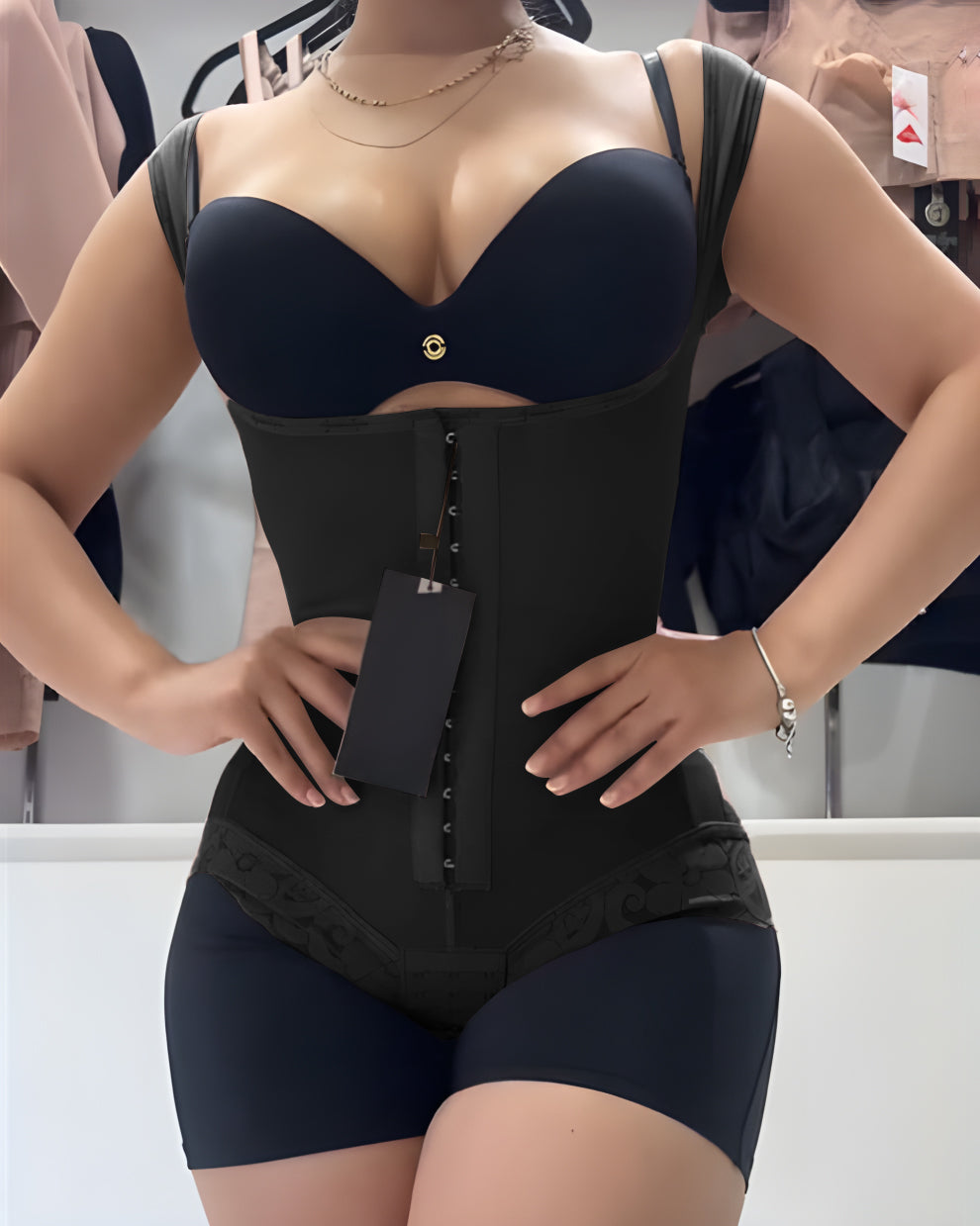 Faja Colombiana Moldeadora Levanta Glúteos Control Abdomen con Escote Abierto