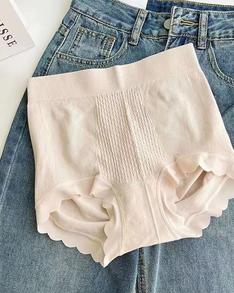 Braga de Algodón Antibacterial de Cintura Alta y Control de Abdomen Sin Costuras