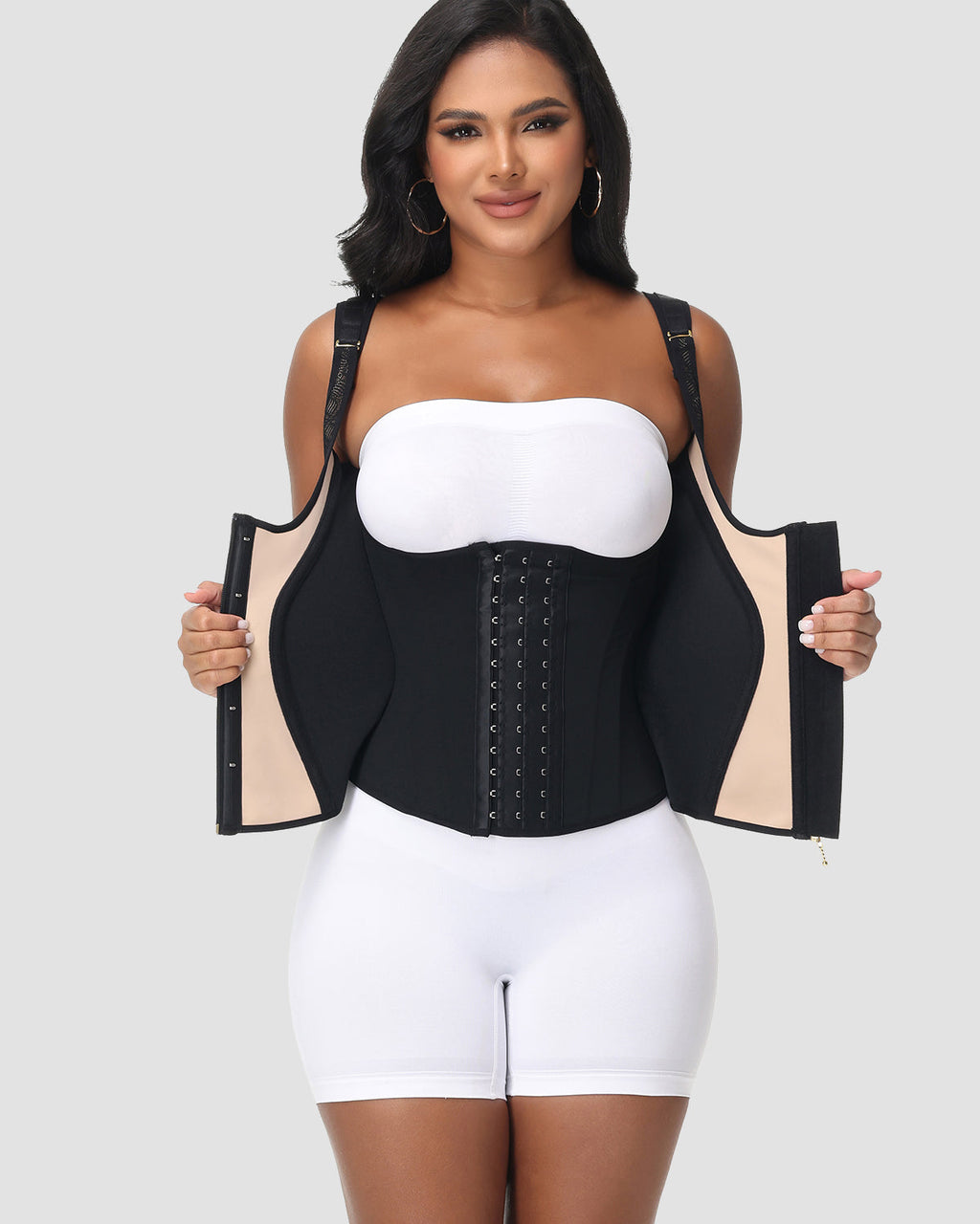 Chaleco Moldeador de Cintura con Control Abdominal de Doble Capa y Sosten Incorporado
