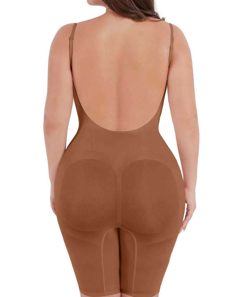 Body moldeador sin costuras, sin espalda, de longitud media con control de abdomen