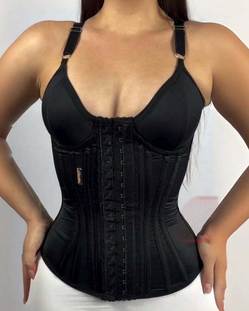 Corsé Colombiano con Aros y Encaje, Faja Moldeadora de Abdomen y Cintura