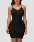 Vestido Mini Moldeador con Tirantes y Control Abdominal Sin Costuras