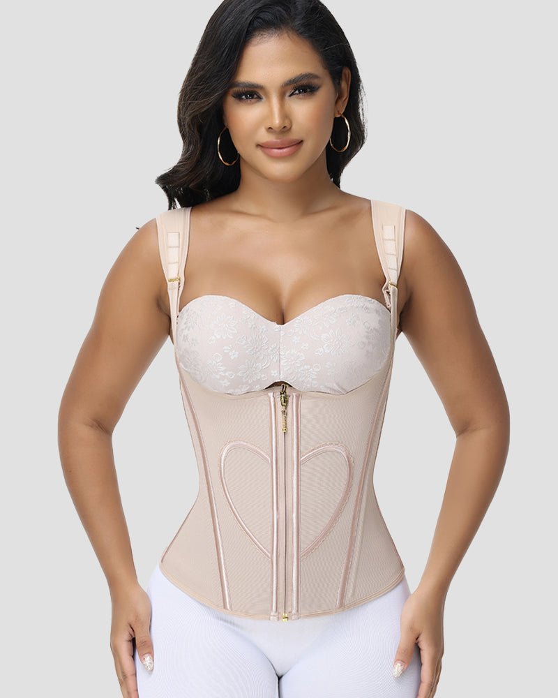 Shapshe® Fajas Colombianas Top tipo Tank con Diseño de Corazones Cinturilla Reductora