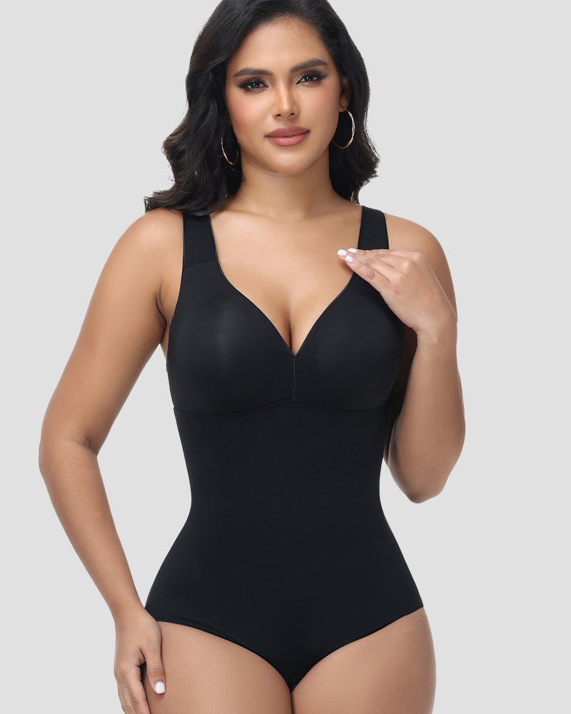 Shapshe® Body moldeador con escote en V, tirantes anchos y efecto abdomen plano