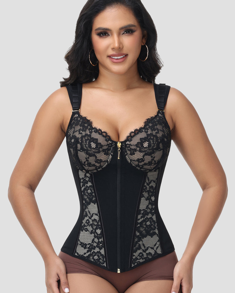 Shapshe® Fajas Colombianas Cinturilla Moldeadora de Encaje Floral para Abdomen
