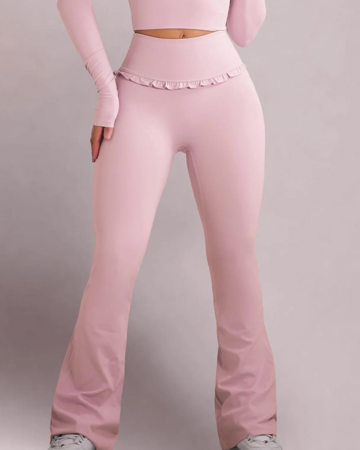 Leggings de Ballet con Volantes y Pierna Acampanada