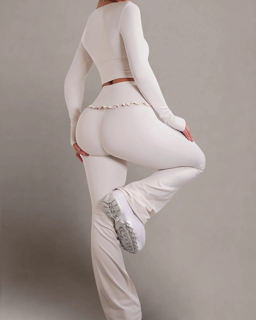 Conjunto Deportivo de Ballet con Volantes, Ajustado, Alta Elasticidad para Fitness y Yoga