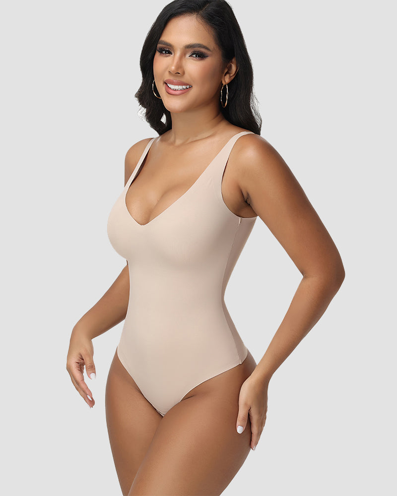 Shapshe® Body sin Costuras con Escote en V y Control de Abdomen tipo Tanga