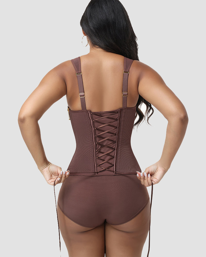 Shapshe® Top Corset con Cordones en la Espalda para Busto Completo